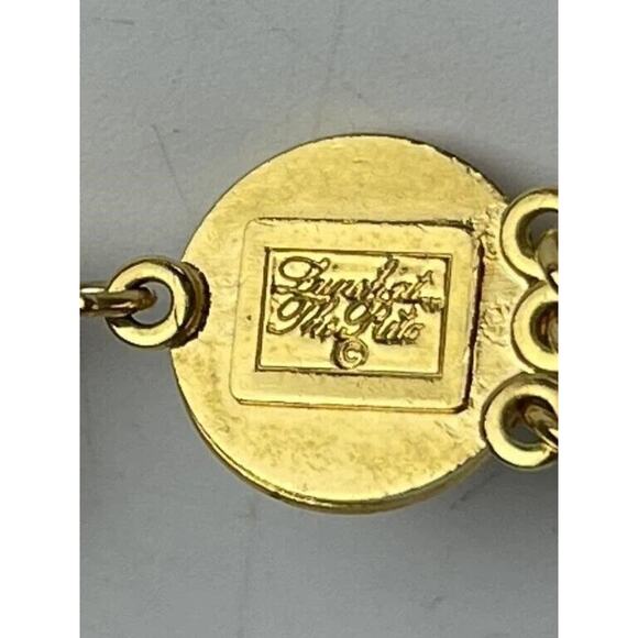 Lunch At the Ritz Heart Necklace & Earring Set Gold Tone Signed Vintage RARE Art - Picture 12 of 14